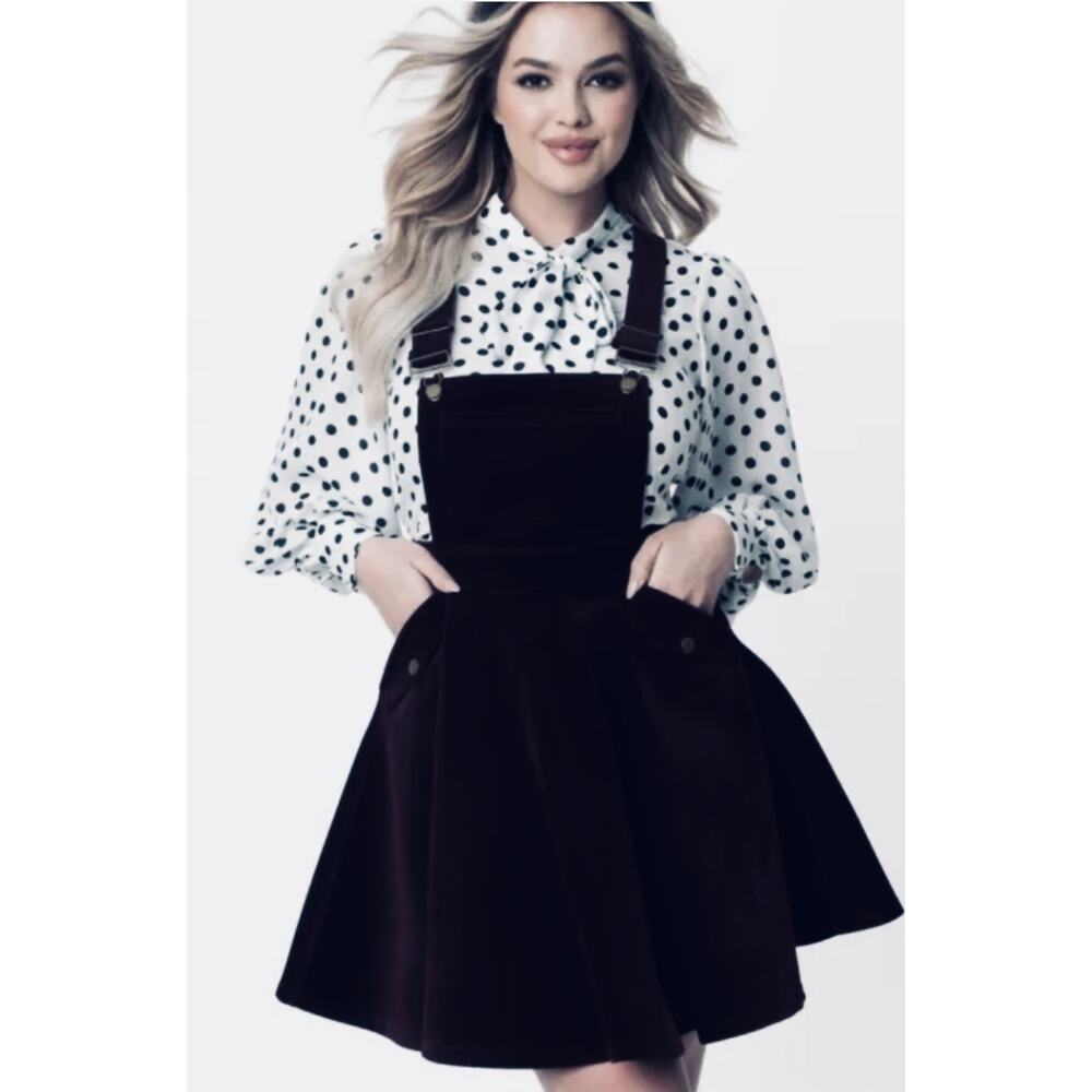 Black Corduroy Pinafore Skirt